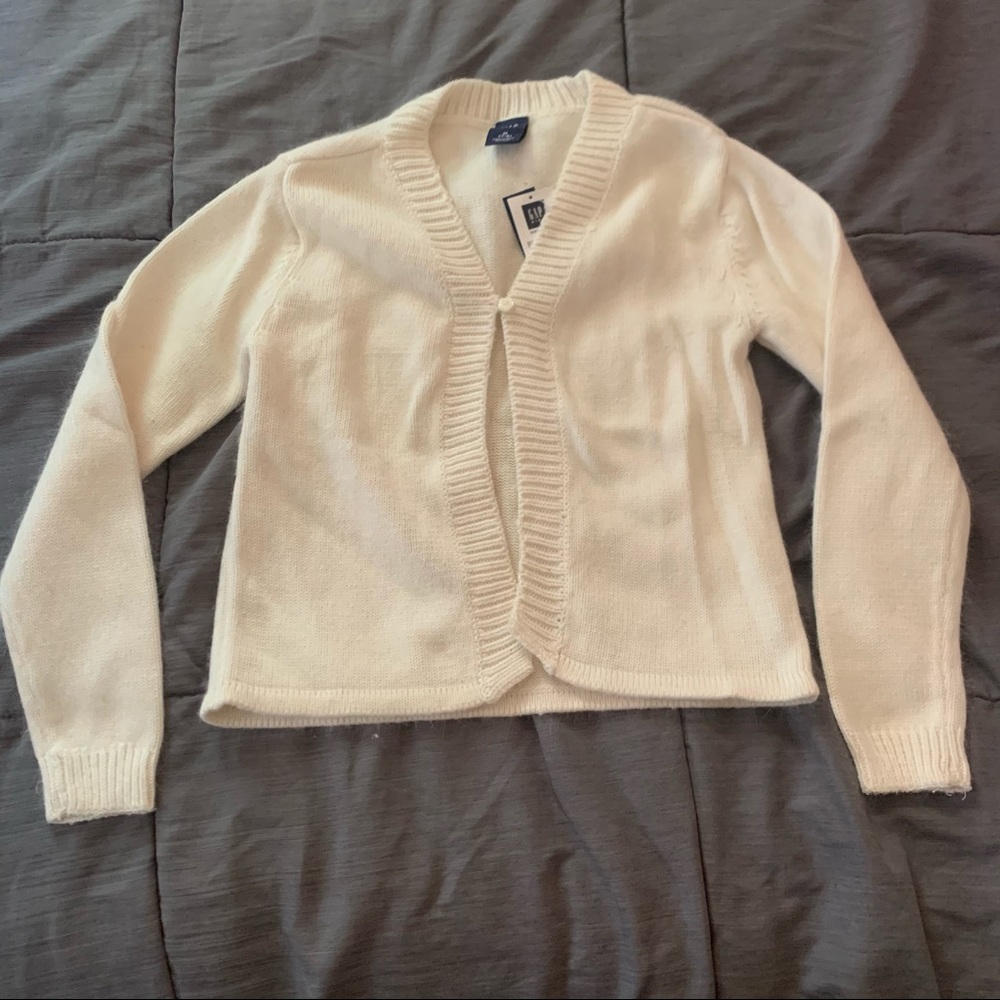 Gap Kids White Cardigan Sz 7/8 NWT Rabbit Hair
